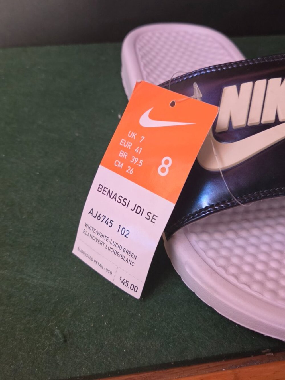Nike Benassi JDI Slide Sandals Lilac Iridescent NWT - Picture 4 of 4